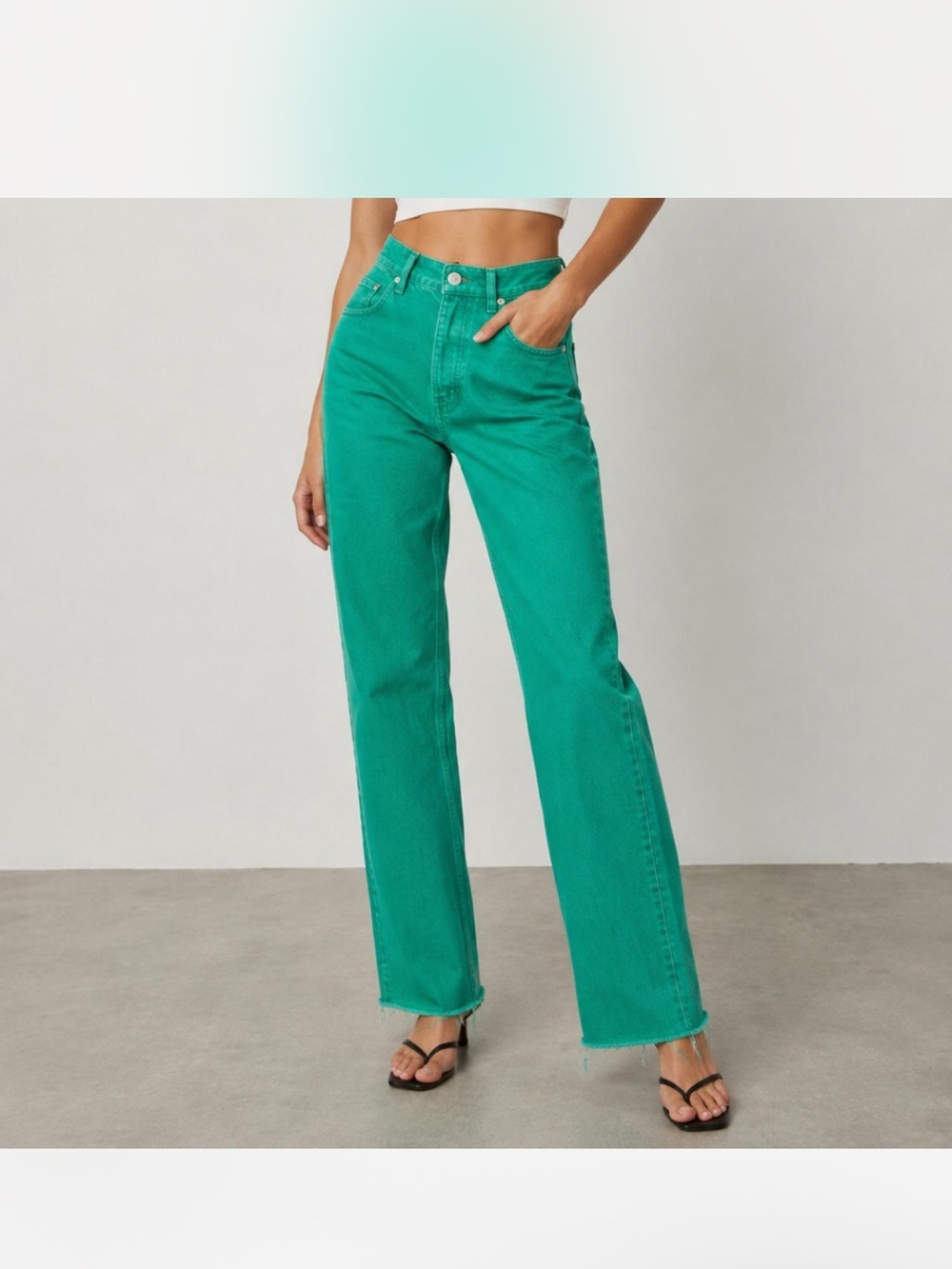 Zara Green High waisted jeans